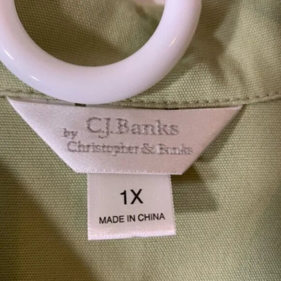 CJ Banks Light Green Utility button Front Jacket - Picture 5 of 7